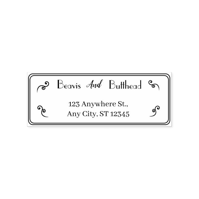 Returadress Modern Minimalist Par Namn Stämpel (Tryck)