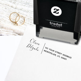 Returadress Modern Minimalistisk Chic, skript Namn Självfärgande Stämpel