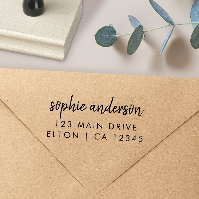 Returadress | Modern, minimalistisk Namn Stämpel (Skapare uppladdad)