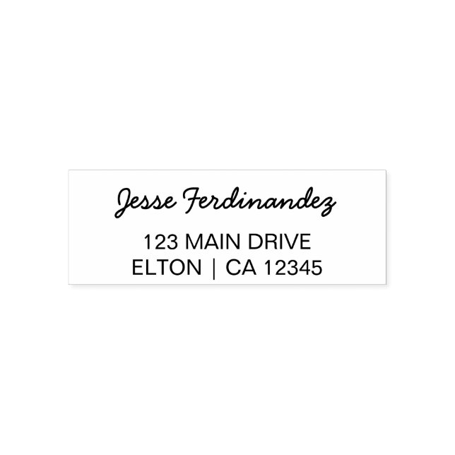 Returadress Modern Minimalistskript Namn Självfärgande Stämpel (Design)