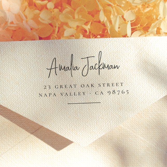 Returadress Modern Minimalistskript Namn Självfärgande Stämpel (Skapare uppladdad)