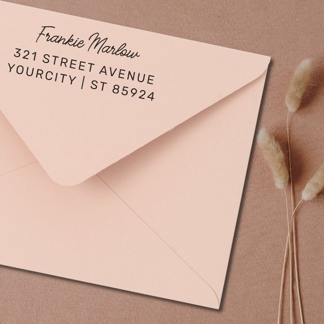 Returadress Modern Minimalistskript Namn Självfärgande Stämpel (Skapare uppladdad)