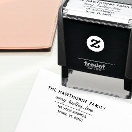 Returadress Modern Minimum Family Script Namn Självfärgande Stämpel