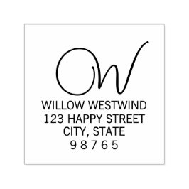 Returadress Modern Monogram Självfärgande Stämpel