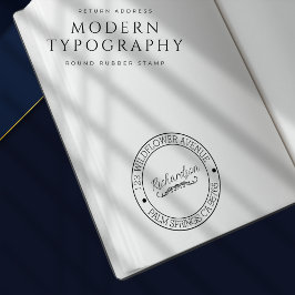 Returadress Modern Typografi-runda Stämpel