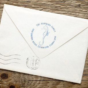 Returadress Nautical Ocean Simple Seahorse Självfärgande Stämpel