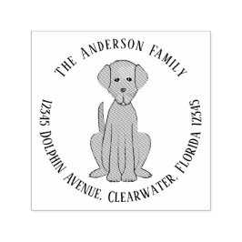 Returadress Pet Hund Whimsical Puppy Självfärgande Stämpel