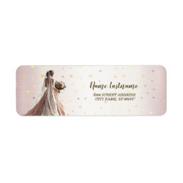 Returadress Ro Winter Wedding Bride Golden Returadress Etikett