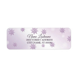 Returadress Rosa  Lila Snöflingor Etikett