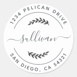 Returadress Round-etikett Runt Klistermärke