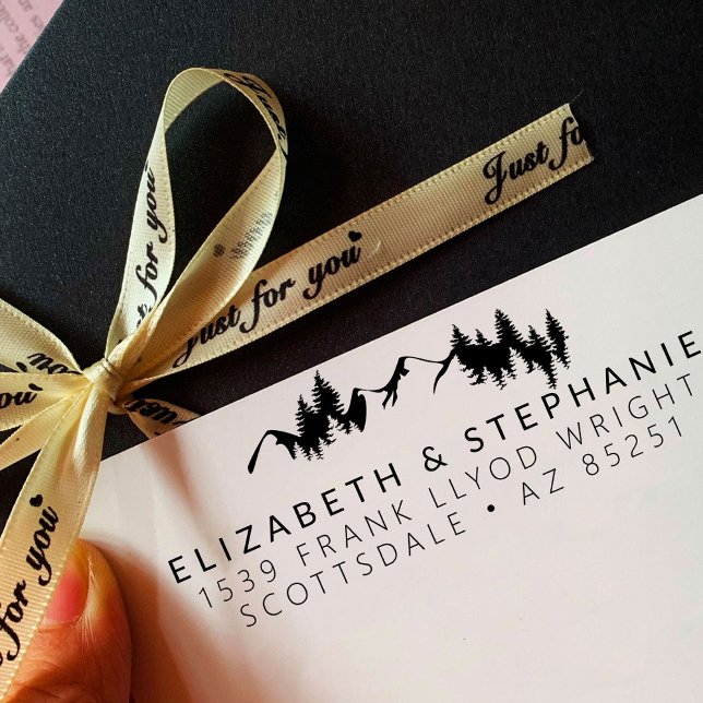 Returadress Rustic Bröllop Personlig utomhus Självfärgande Stämpel (Skapare uppladdad)