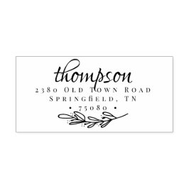 Returadress Self Inking Frimärke Träd Sprig Självfärgande Stämpel