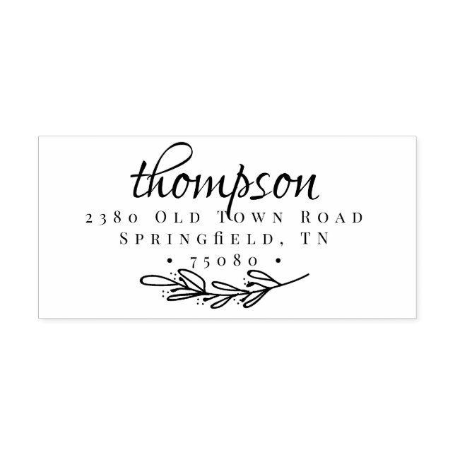 Returadress Self Inking Frimärke Träd Sprig Självfärgande Stämpel (Design)