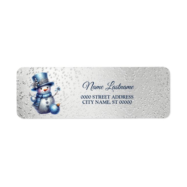 Returadress Snögubbe Vintervinter-Eleganten Returadress Etikett (Framsidan)