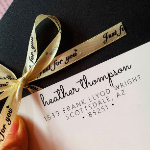 Returadress Snyggt - minimalistiskt skript Namn Självfärgande Stämpel