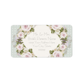Returadress Söt Rosa ros Suckulär Blommigt Adressetikett