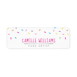 RETURADRESS sprinkler färglös modern party roligt Returadress Etikett