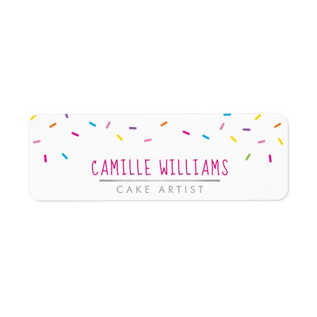 RETURADRESS sprinkler färglös modern party roligt Returadress Etikett (Framsidan)