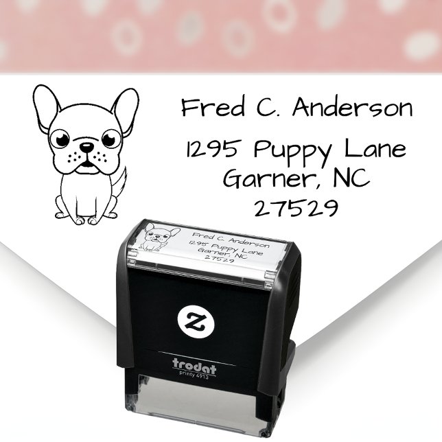 Returadress stämpel för franska bulldog älskare (Cute Boston Terrier Return Address Stamp for Dog Lovers)