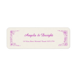 Returadress till Rustic rosa Etikett