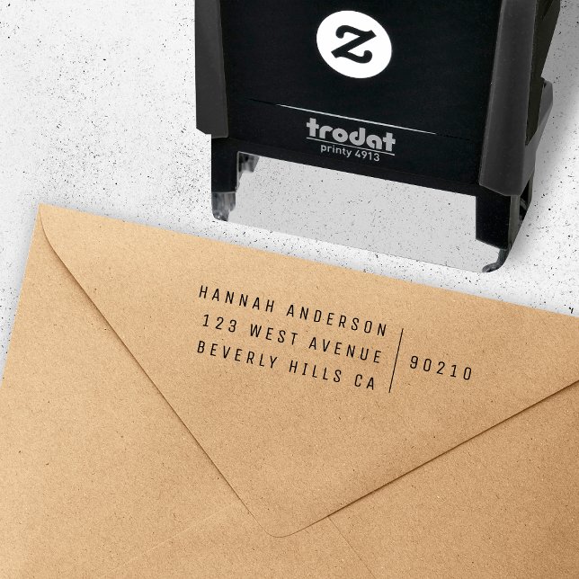 Returadress | Trendig - minimalistiskt Modern Namn Självfärgande Stämpel (Skapare uppladdad)