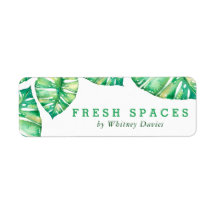 RETURADRESS tropiska vattenfärgsmonster löv