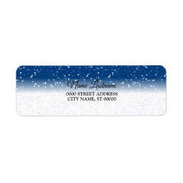 Returadress White Snö Flakes Blå himmel Returadress Etikett