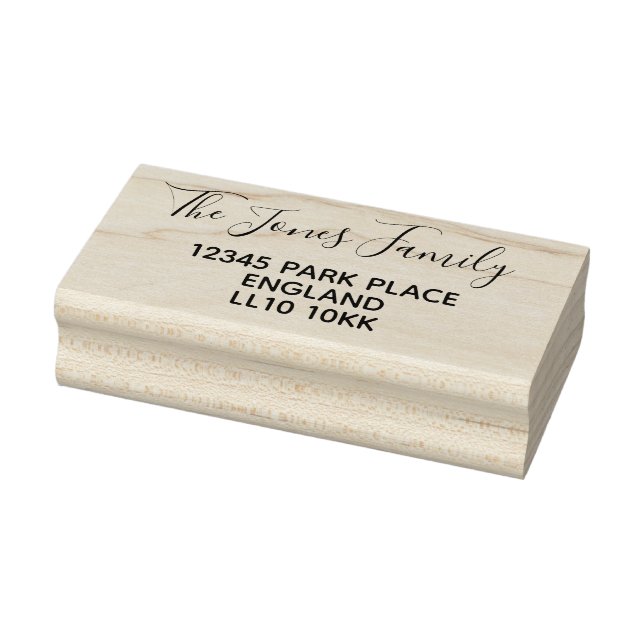 Returadress Wooden Rubber Frimärke Stämpel (Stämpel)