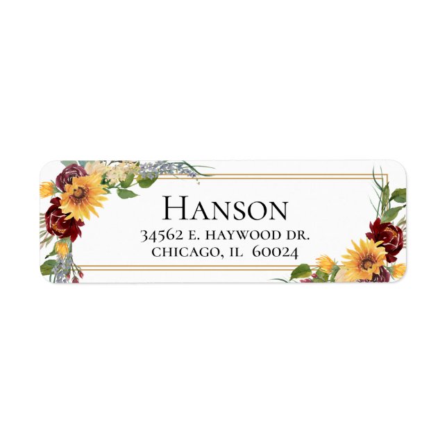 Returadressen 75:e Birthday Sunwers Returadress Etikett (Framsidan)