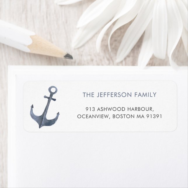 Returadressen Anchor Sailing Theme Returadress Etikett (Insitu)