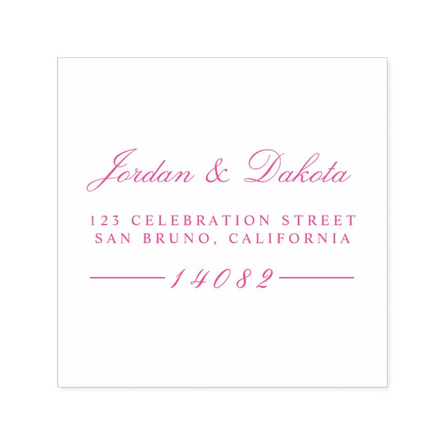 Returadressen Anpassade namn för elegant Bröllop Självfärgande Stämpel (Design)