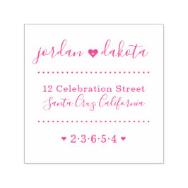 Returadressen Anpassade namn i skript för Bröllop- Självfärgande Stämpel