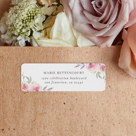 Returadressen Anpassat namn för Blommigt med elega Returadress Etikett