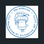 Returadressen Anpassat namn för Cute Kawaii Mushro Självfärgande Stämpel<br><div class="desc">Personlig returadress gummi frimärke för helgdag-utskick. Vintage och klassisk design för att ge din e-post och paket lite personlig beröring. Anpassa texten med ditt namn,  adress och din kontakt. Använda Verktyg på Design om du vill redigera teckensnittstypen,  teckenavståndet storlekt och brev.</div>