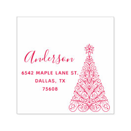 Returadressen Anpassat namn för elegant Julgran Självfärgande Stämpel