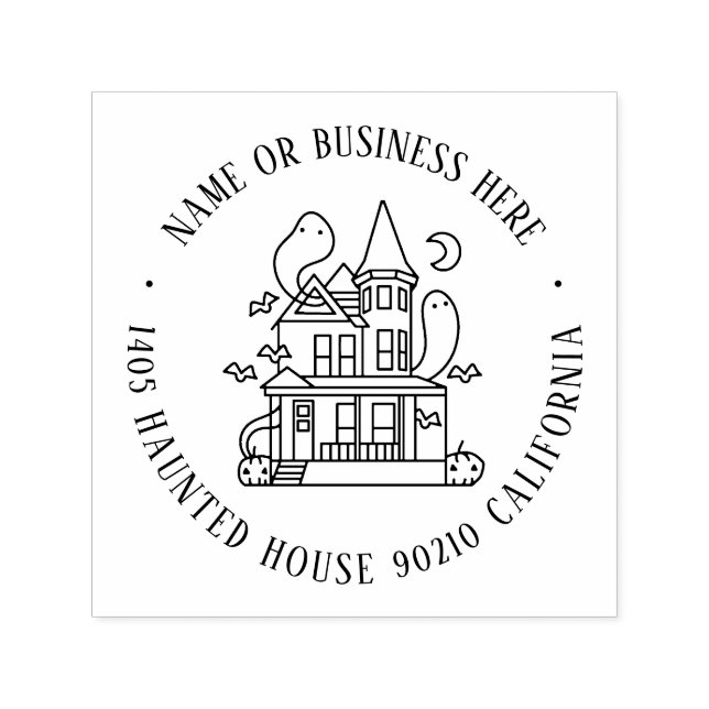 Returadressen Anpassat namn för halloween Självfärgande Stämpel (Design)