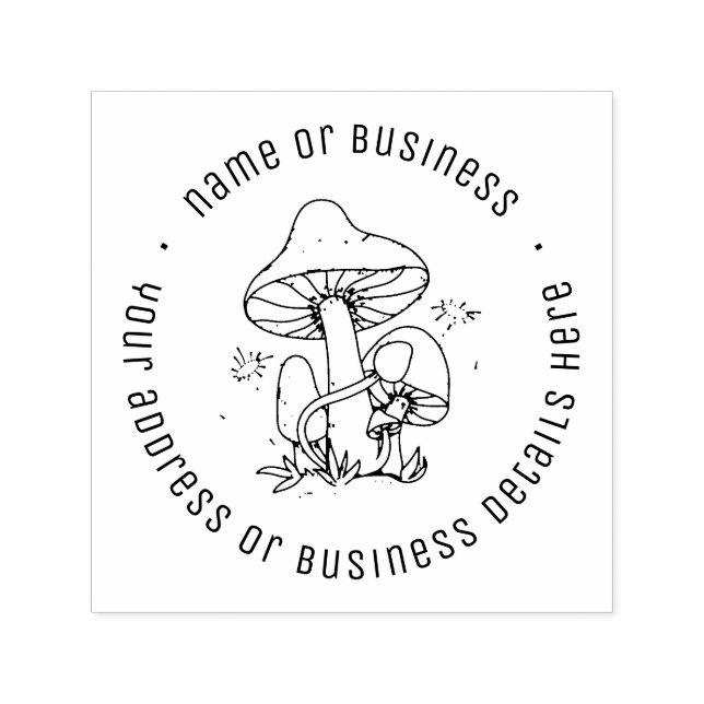 Returadressen Anpassat namn för Rustic Blommigt-sv Självfärgande Stämpel (Design)