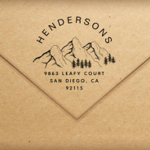 Returadressen Anpassat namn för Rustic Mountains