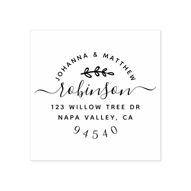 Returadressen anpassningsbar Hand Leted Script Brö Stämpel (Tryck)