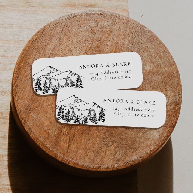 RETURADRESSEN ANTORA Black & White Mountains Returadress Etikett (Skapare uppladdad)