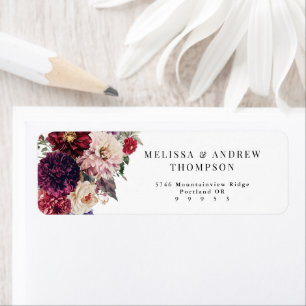 Returadressen Autumn Flower Dahlia Returadress Etikett