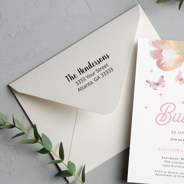 Returadressen Avslappnad skript Självfärgande Stämpel (Skapare uppladdad)