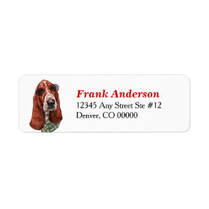 Returadressen Basset Hound Hund Sunglasses Returadress Etikett