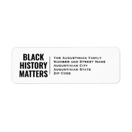 Returadressen BHM BLACK HISTORY MATTERS Returadress Etikett