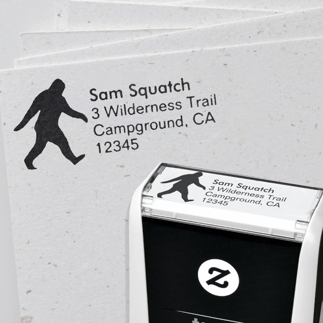 Returadressen Bigfoot Silhouette Sasquatch Självfärgande Stämpel (Skapare uppladdad)