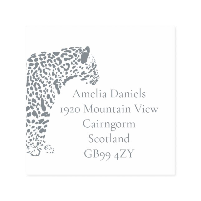 Returadressen Black and White Jaguar Illustration Självfärgande Stämpel (Design)
