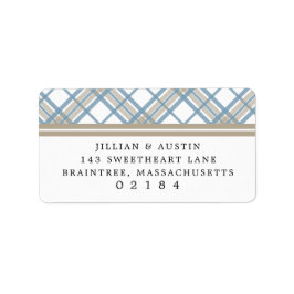 Returadressen Blått och Tan Bröllop Adressetikett