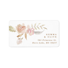 Returadressen Blommigtar för nude Romantic Waterco Adressetikett