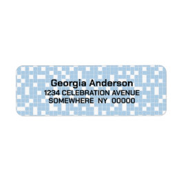 Returadressen Blue Check Mönster Returadress Etikett