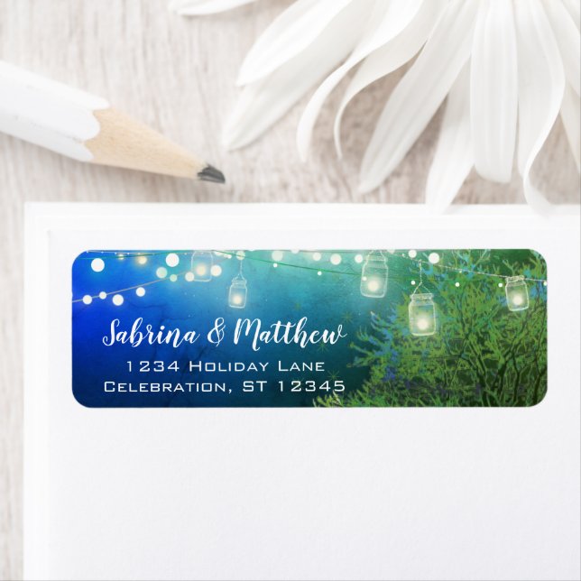 Returadressen Blue Forest Mason Burk Ljus Returadress Etikett (Insitu)